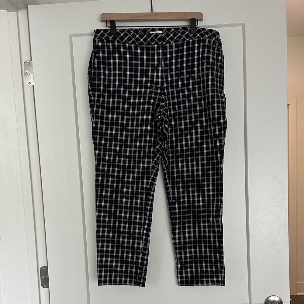 J. Jill Women's Black and White Checkered Pants